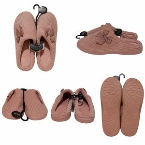 Cozy Slip-on Pink Ribbed Women’s Slippers Small 5/6